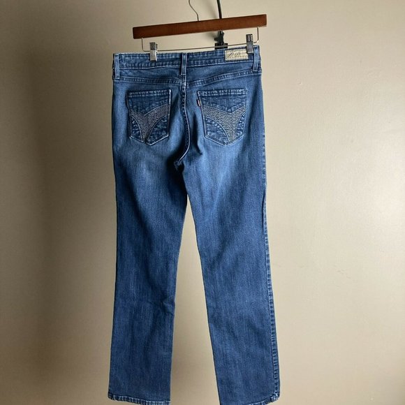 LEVI'S San Francisco Demi Curve Classic RISE Straight Leg Blue Jeans Size 10/30 - Picture 3 of 7